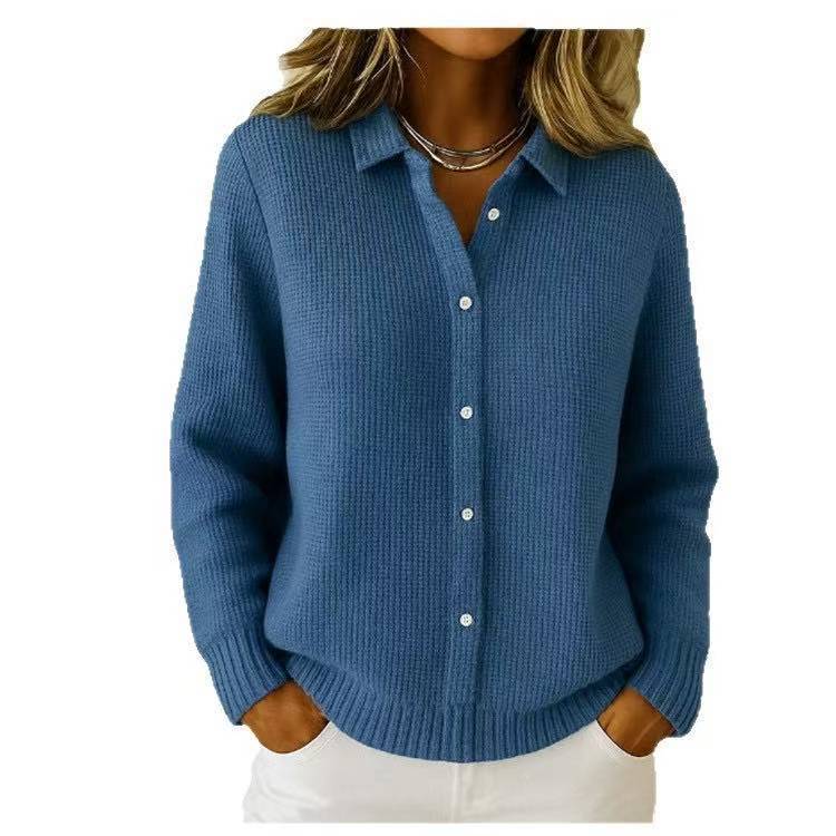 Women's Knit Lapel Jacket Casual Coat Fall Winter Outerwear Coat