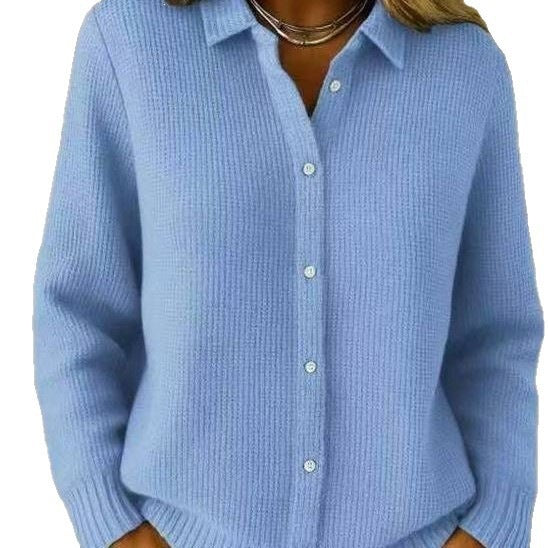 Women's Knit Lapel Jacket Casual Coat Fall Winter Outerwear Coat
