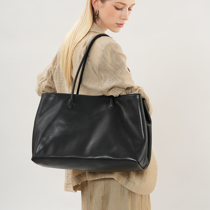 Women's Large-capacity Leather Casual Tote Bag Shoulder Crossbody Purse Premium Work and Travel Office