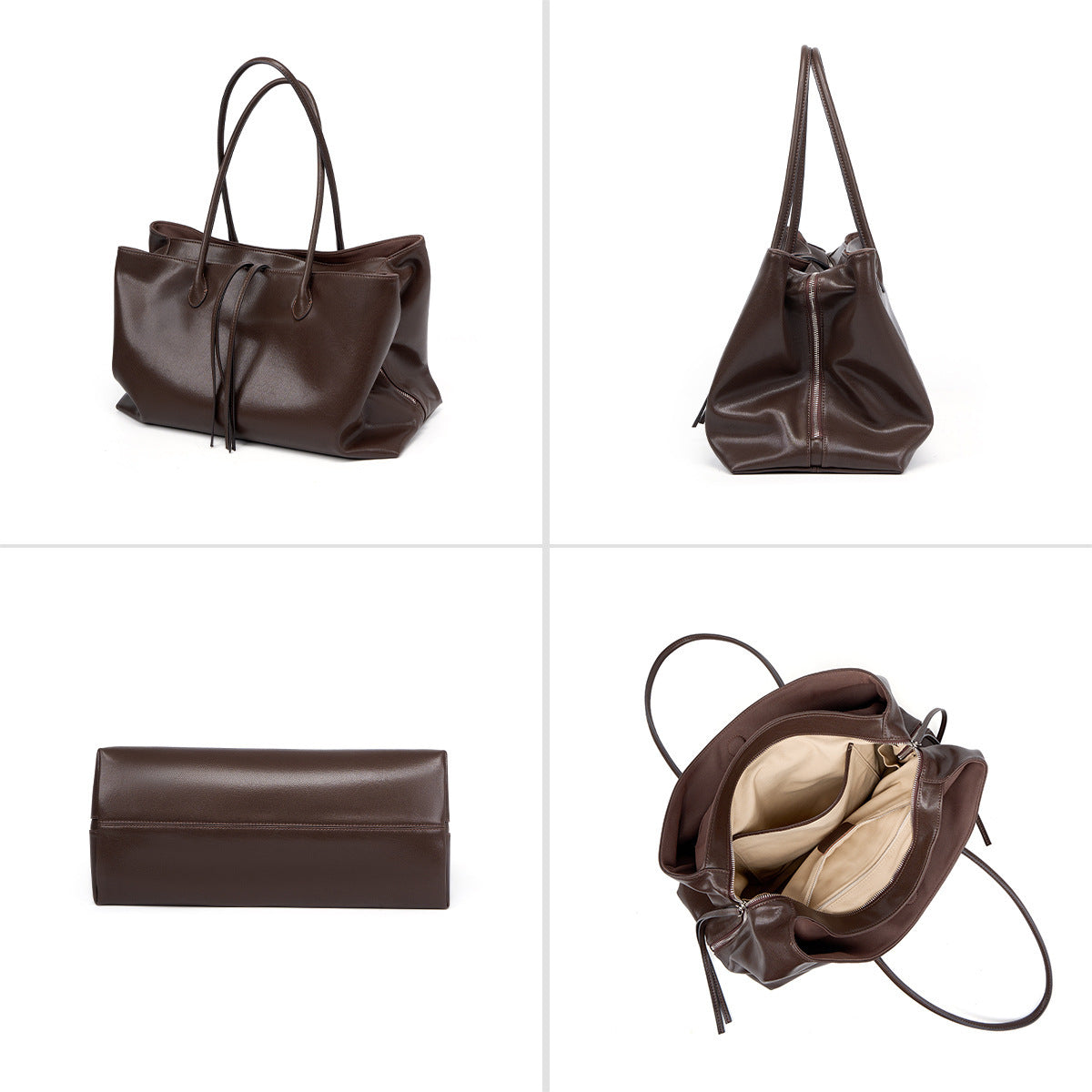 Women's Large-capacity Leather Casual Tote Bag Shoulder Crossbody Purse Premium Work and Travel Office