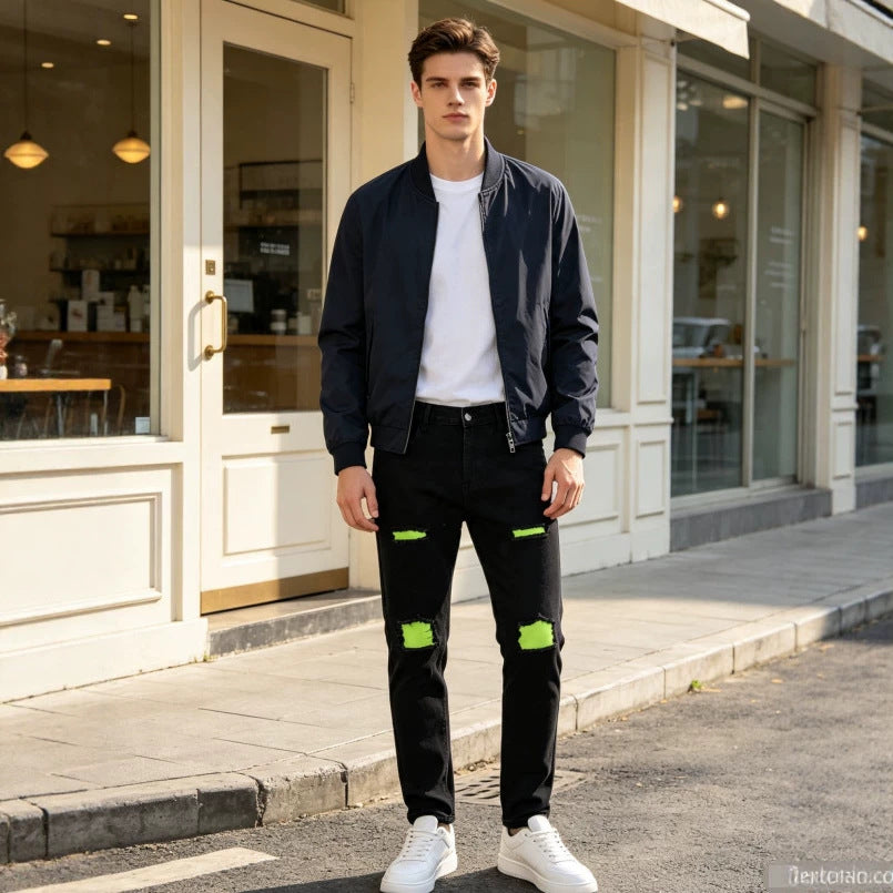 Men's Slim-Fit Color-Block Clothing Casual Shirt Everyday Outfit Weekend Wear Seasonal Look