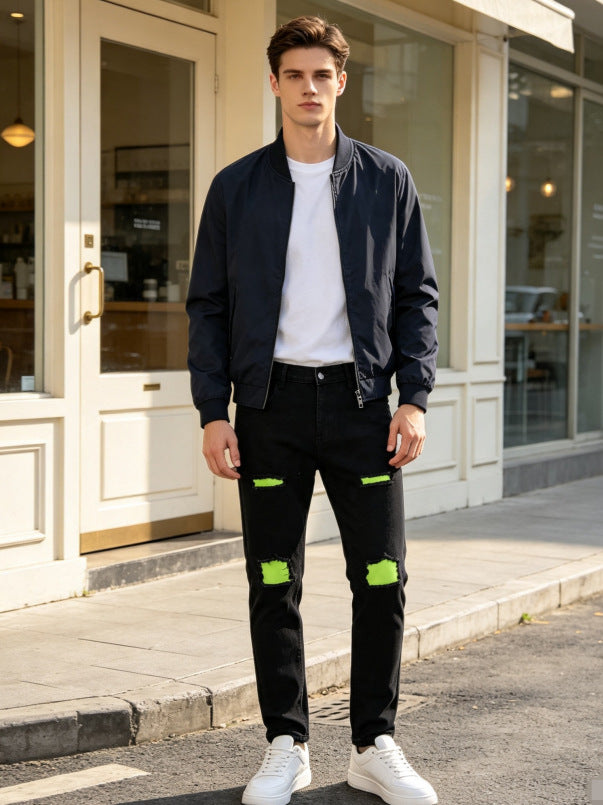 Men's Slim-Fit Color-Block Clothing Casual Shirt Everyday Outfit Weekend Wear Seasonal Look