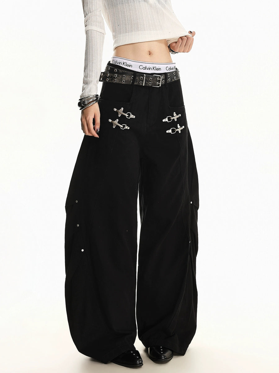 Women's Oversized Retro Wide-Leg Jeans for Casual Outfits Everyday Office Weekend Date Night