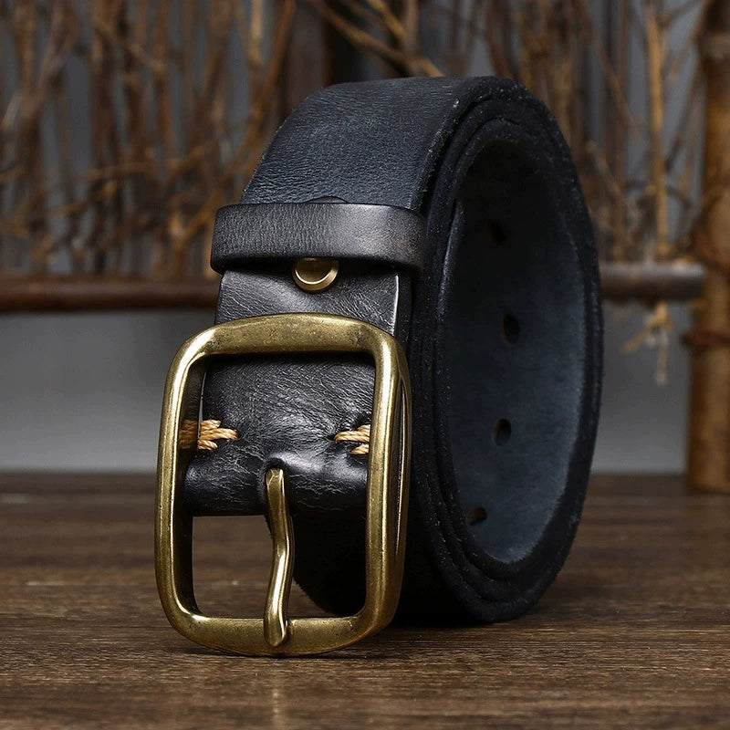 Women's American-style Pin Buckle Handcrafted Oxidized Leather Korean-style Retro Casual Waist Belt for Date Night Gift Party Designer Office Everyday