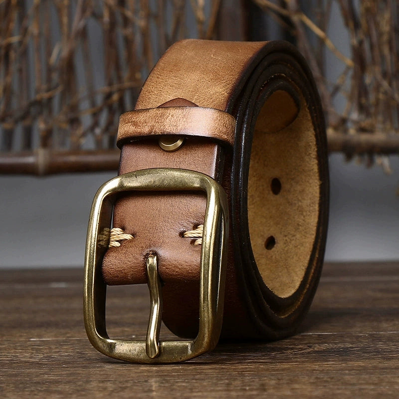 Women's American-style Pin Buckle Handcrafted Oxidized Leather Korean-style Retro Casual Waist Belt for Date Night Gift Party Designer Office Everyday