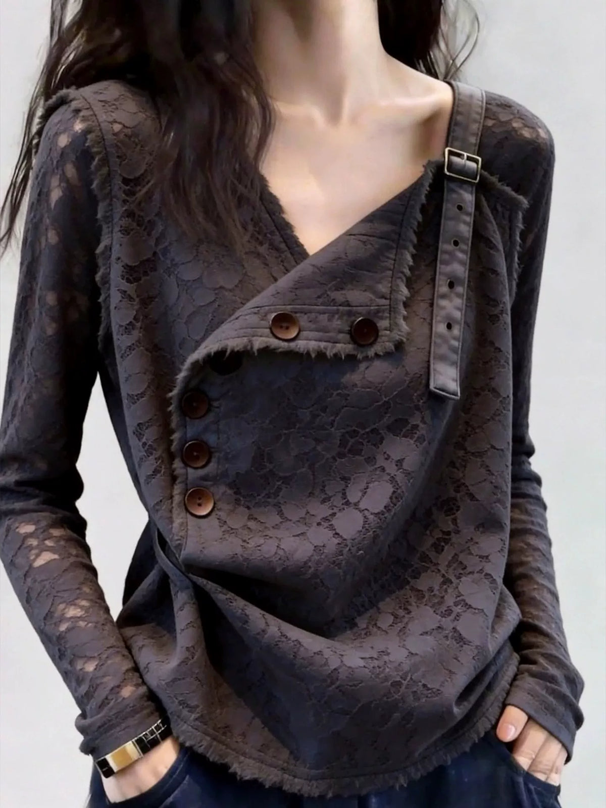 Women's V-neck Lace Office Slim-fit Workwear Casual Shirt for Date Night Business Streetwear Slimming Weekend Everyday