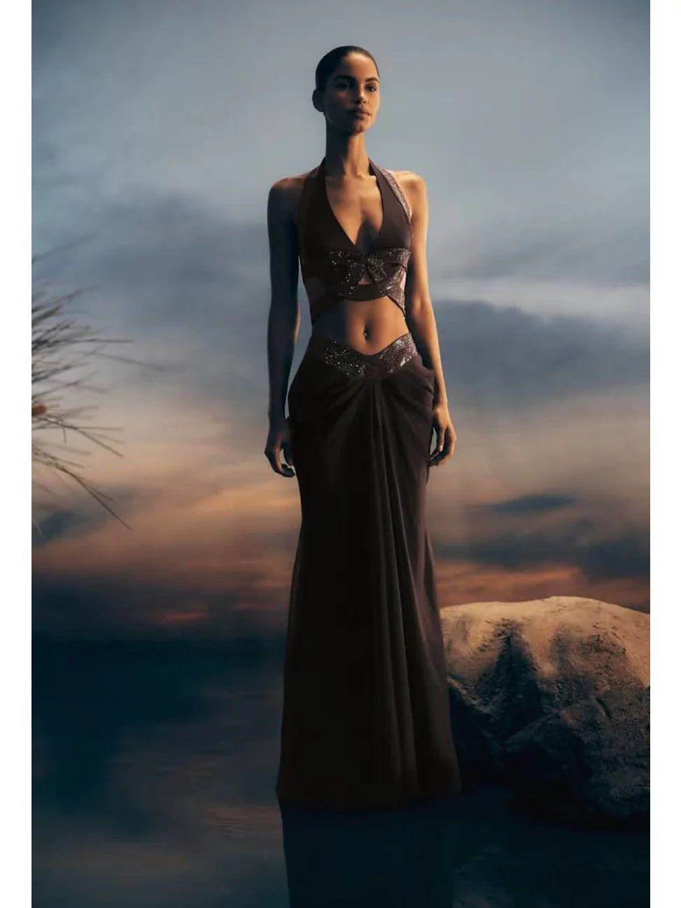 Women's Sleeveless French-inspired Evening Dress Formal Midi Dress Party Dress Formal Party Wedding Guest Dress