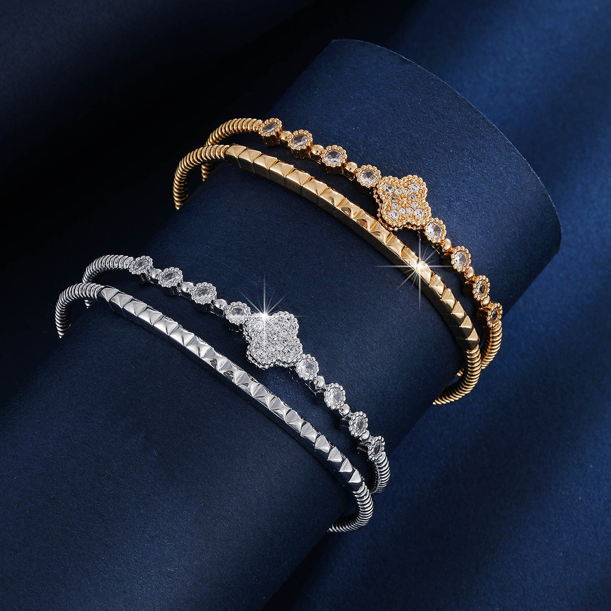 Floral cuff bracelet by Yoshan, detail view 5