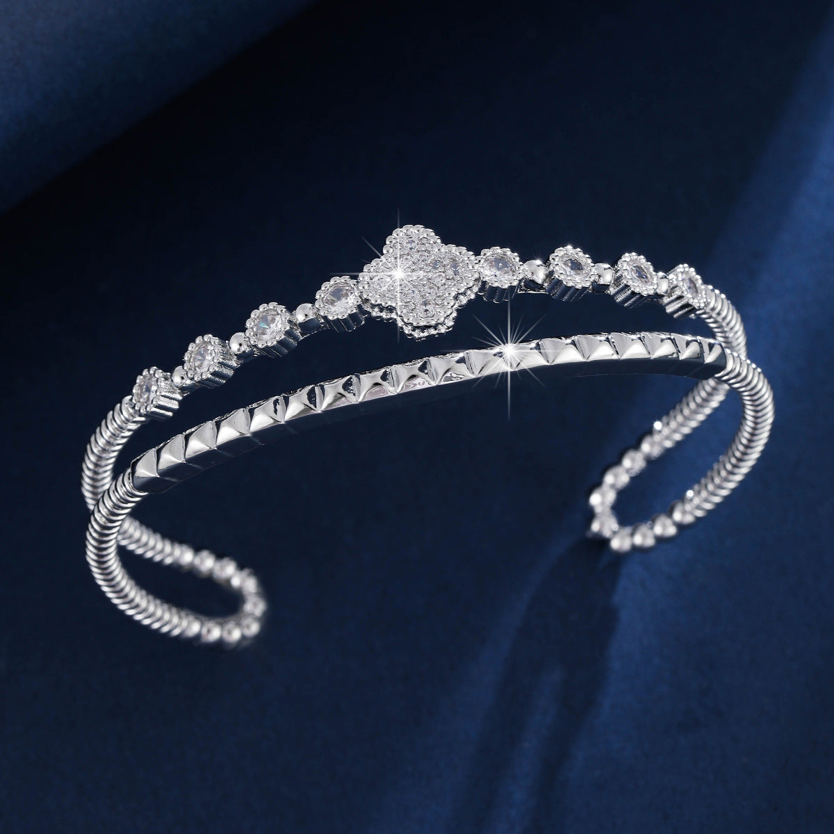 Floral cuff bracelet by Yoshan, detail view 6