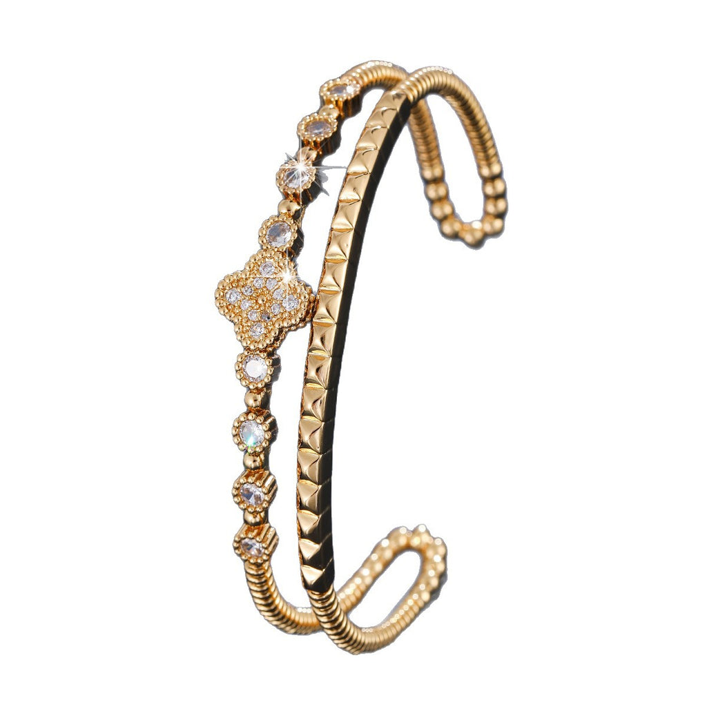Floral cuff bracelet by Yoshan, detail view 7