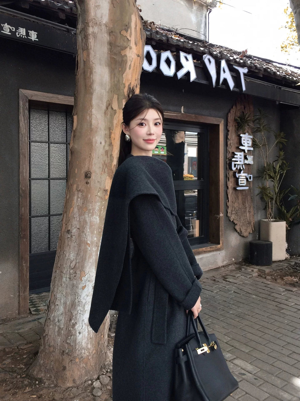 Women's Wool Fall Winter Longline Midi Coat Wrap for Cold Weather Travel Office Holiday Date Night