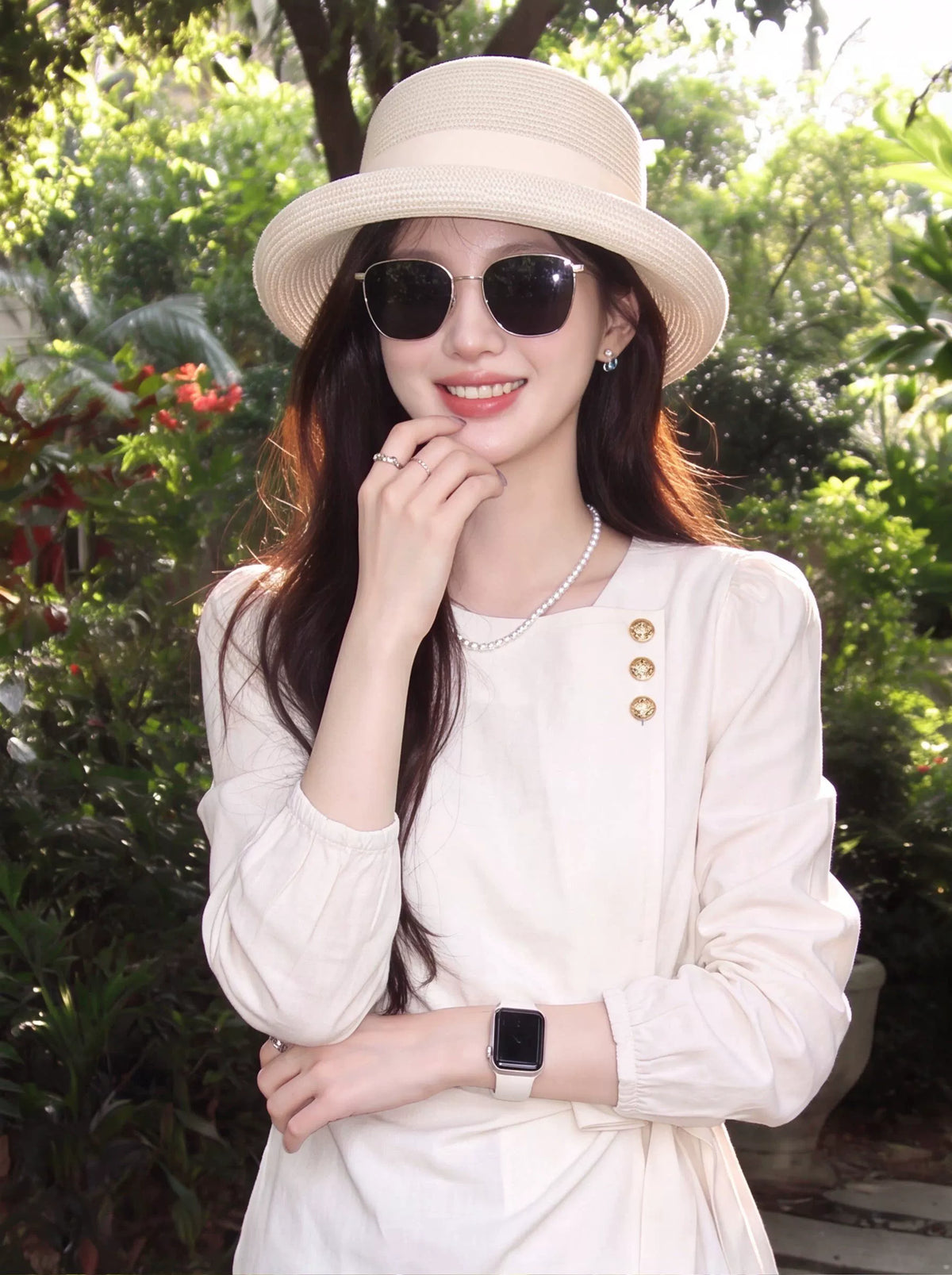 Women's Slim-waist White Slim-fit Long Sleeve Lace-up French-inspired Shirt for Office Outfits Business Casual Streetwear Slimming Weekend Everyday