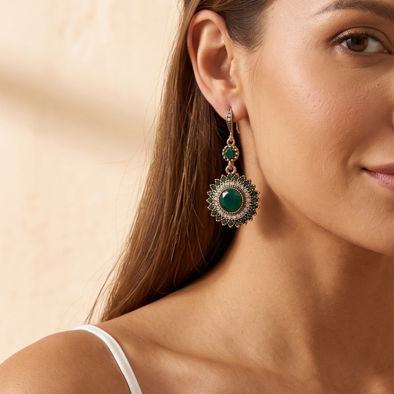 Statement drop earrings by Yoshan, detail view 2