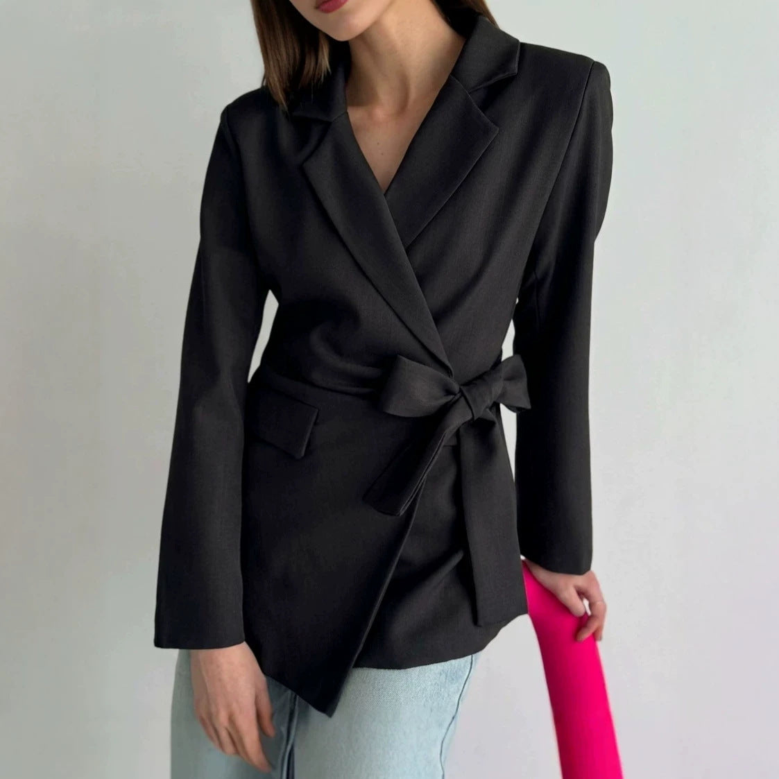Women's Oversized Lace-up Casual Blazer Workwear Jacket Casual Everyday Wear Womenswear