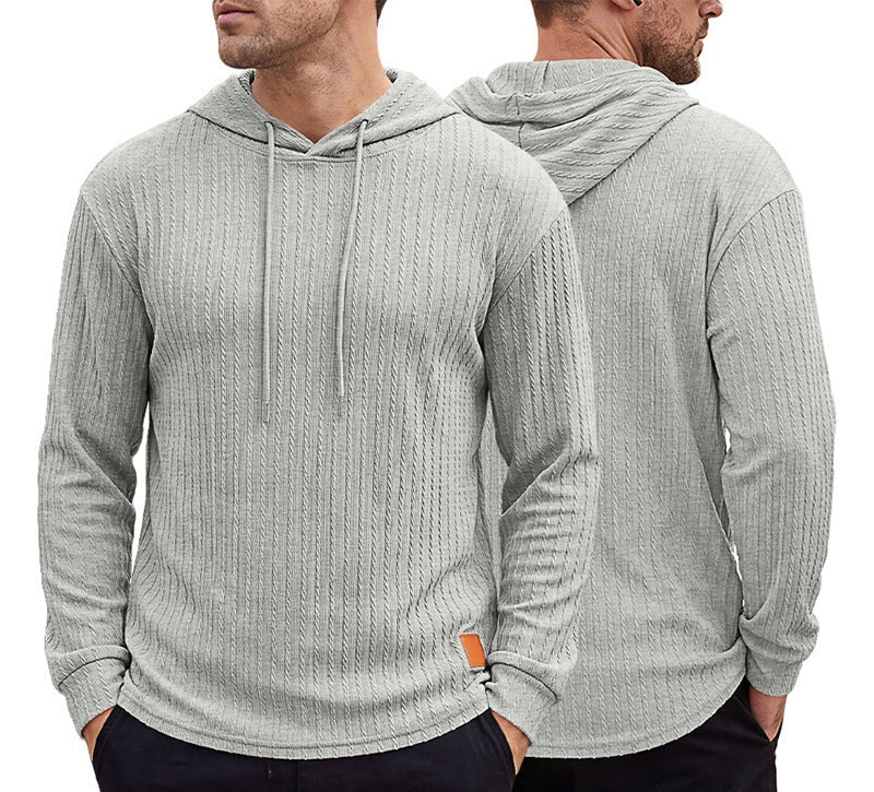 Men's Knit Plus Size Casual Hoodie Sweatshirt Pullover Travel Weekend Everyday Fall Winter