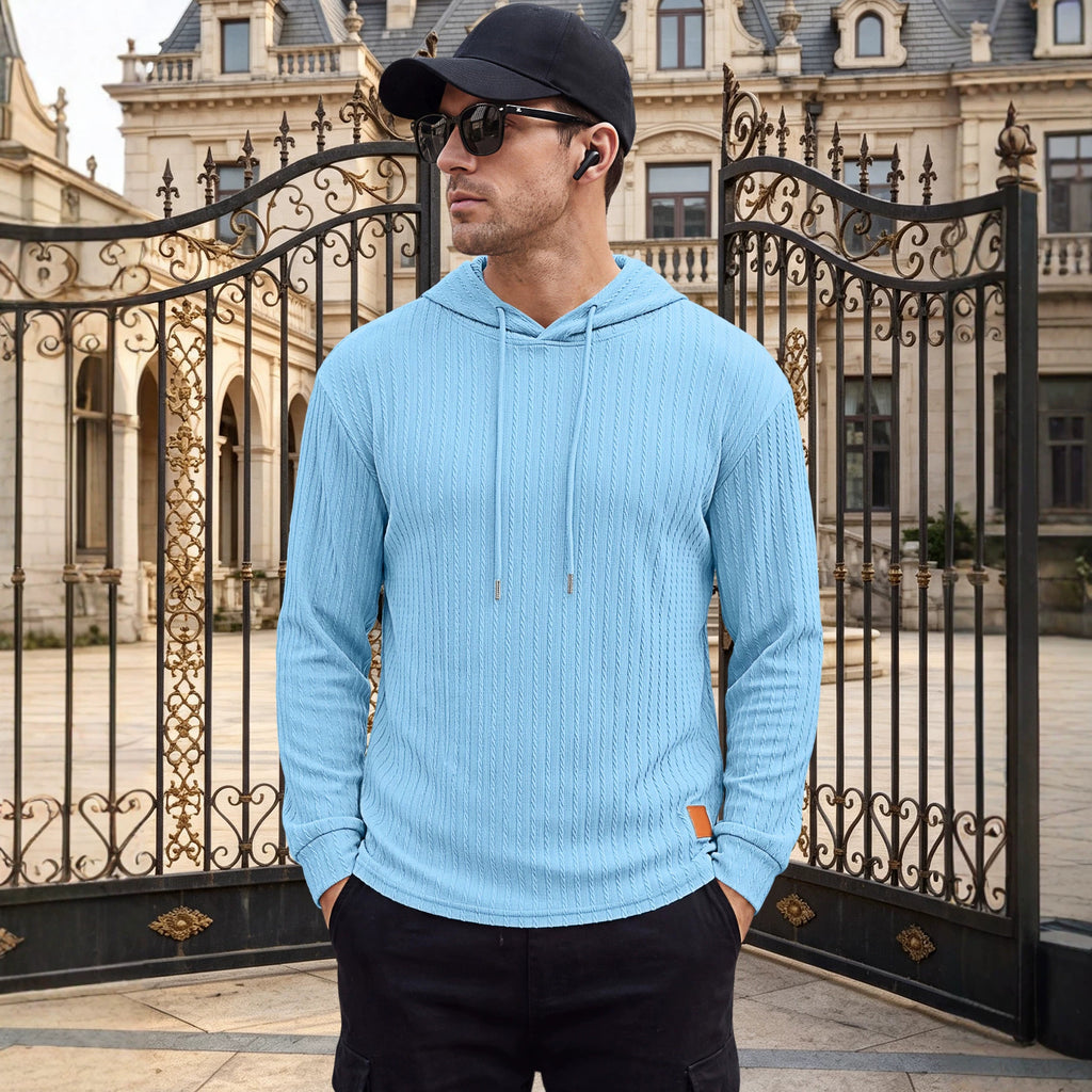 Men's Knit Plus Size Casual Hoodie Sweatshirt Pullover Travel Weekend Everyday Fall Winter