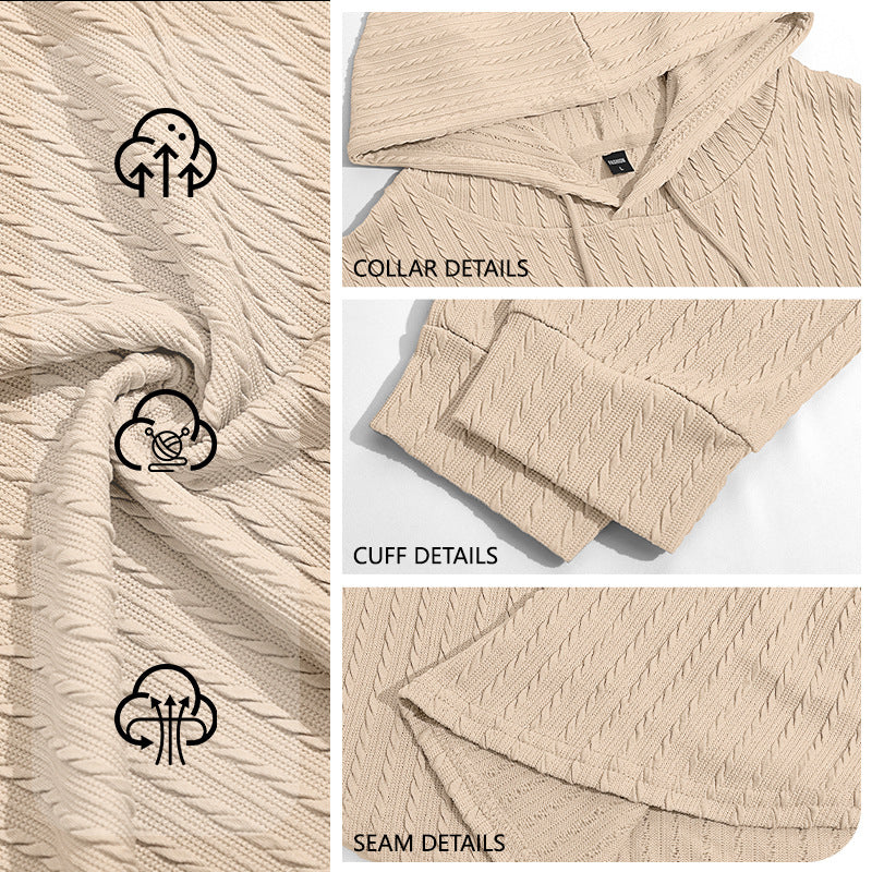 Men's Knit Plus Size Casual Hoodie Sweatshirt Pullover Travel Weekend Everyday Fall Winter