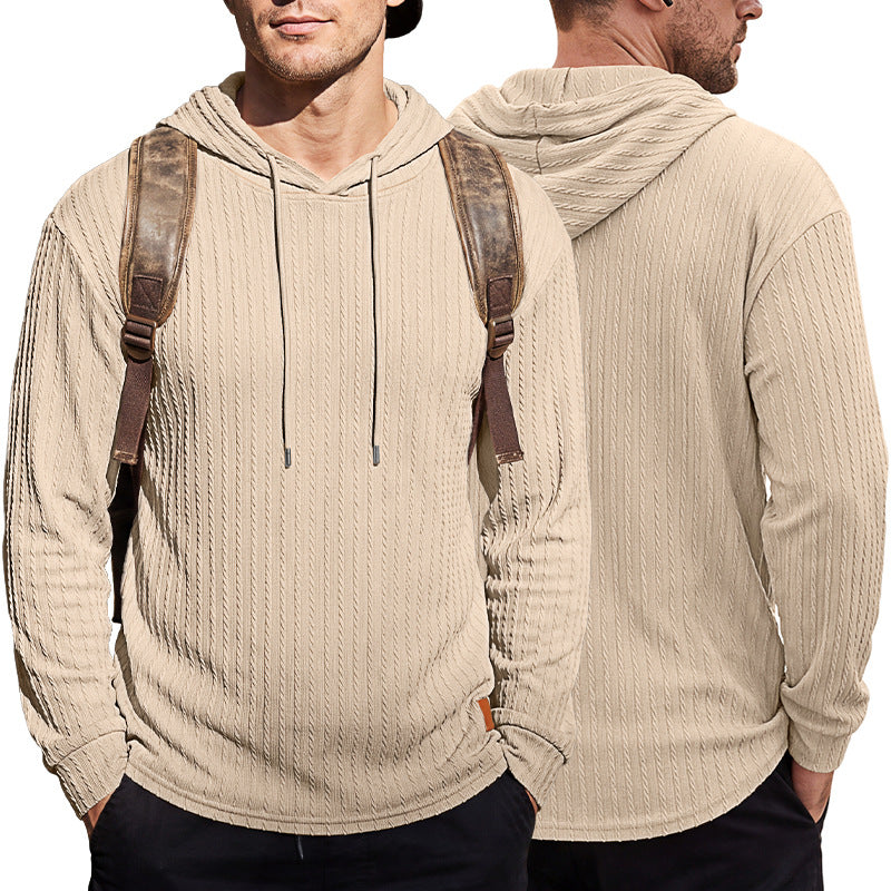 Men's Knit Plus Size Casual Hoodie Sweatshirt Pullover Travel Weekend Everyday Fall Winter
