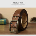 Women's Pin Buckle Handcrafted Thickened Leather Fleece-lined Retro Casual Waist Belt for Date Night Gift Party Versatile Office Everyday