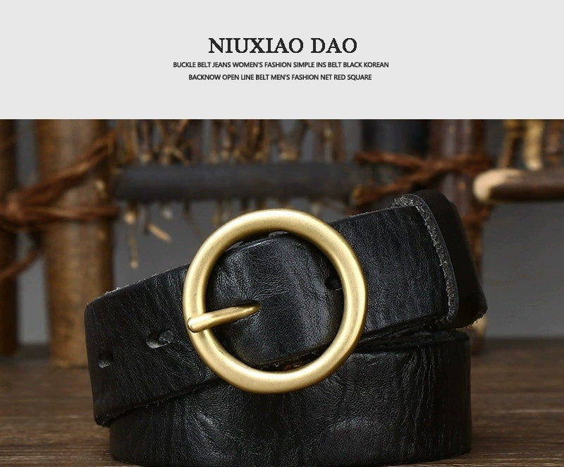 Women's Pin Buckle Leather Retro Waist Belt for Date Night Gift Party Versatile Designer Office Everyday