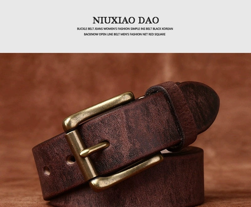 Women's Handcrafted Leather Korean-style Retro Waist Belt for Date Night Gift Party Versatile Designer Office Everyday