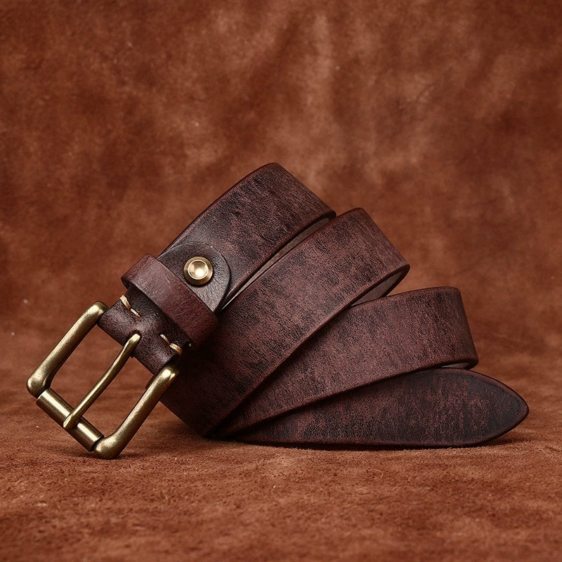 Women's Handcrafted Leather Korean-style Retro Waist Belt for Date Night Gift Party Versatile Designer Office Everyday