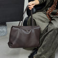 Women's Minimalist Commute Office Leather Workwear Tote Bag Shoulder Crossbody Purse Premium Versatile Work and Travel