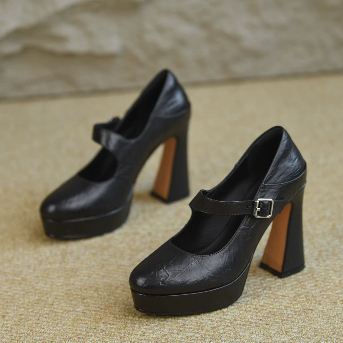 Women's Chunky Sole Platform Block Heel High Heel Pumps Closed-Toe Dress Heels Wedding Guest Cocktail Party