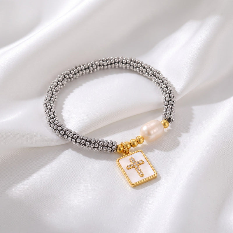 Pearl cuff bracelet by Yoshan