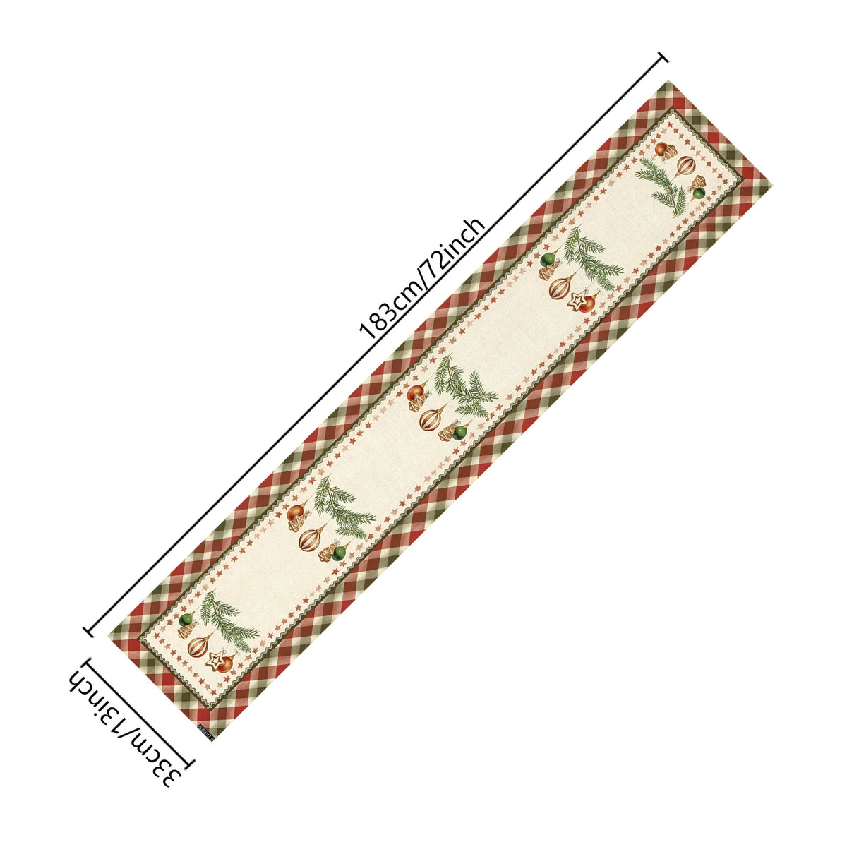 Christmas Bauble Print Table Runner, Festive Holiday Table Cloth for Dining Party and Home Decor