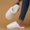 Women's Plush Closed Toe Fleece-lined Outdoor Slippers Outdoor Mules