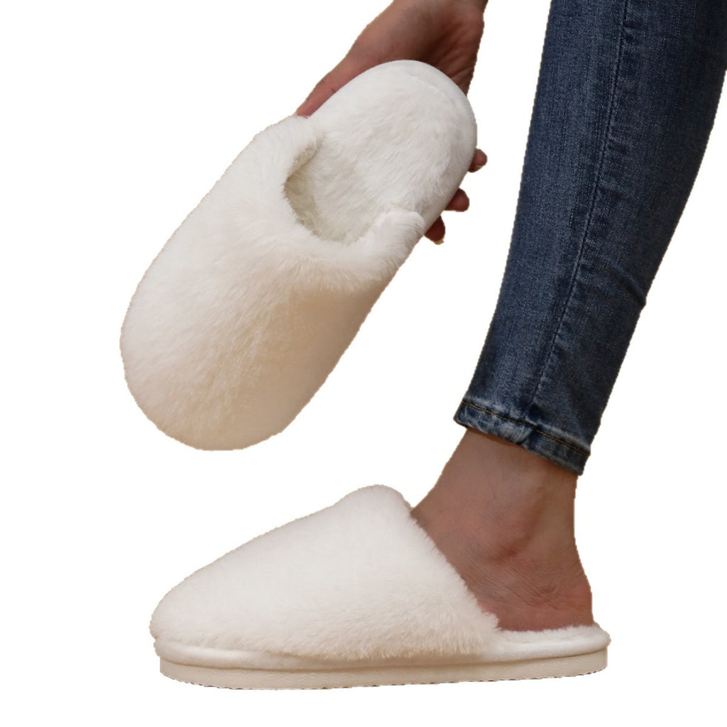 Women's Plush Closed Toe Fleece-lined Outdoor Slippers Outdoor Mules