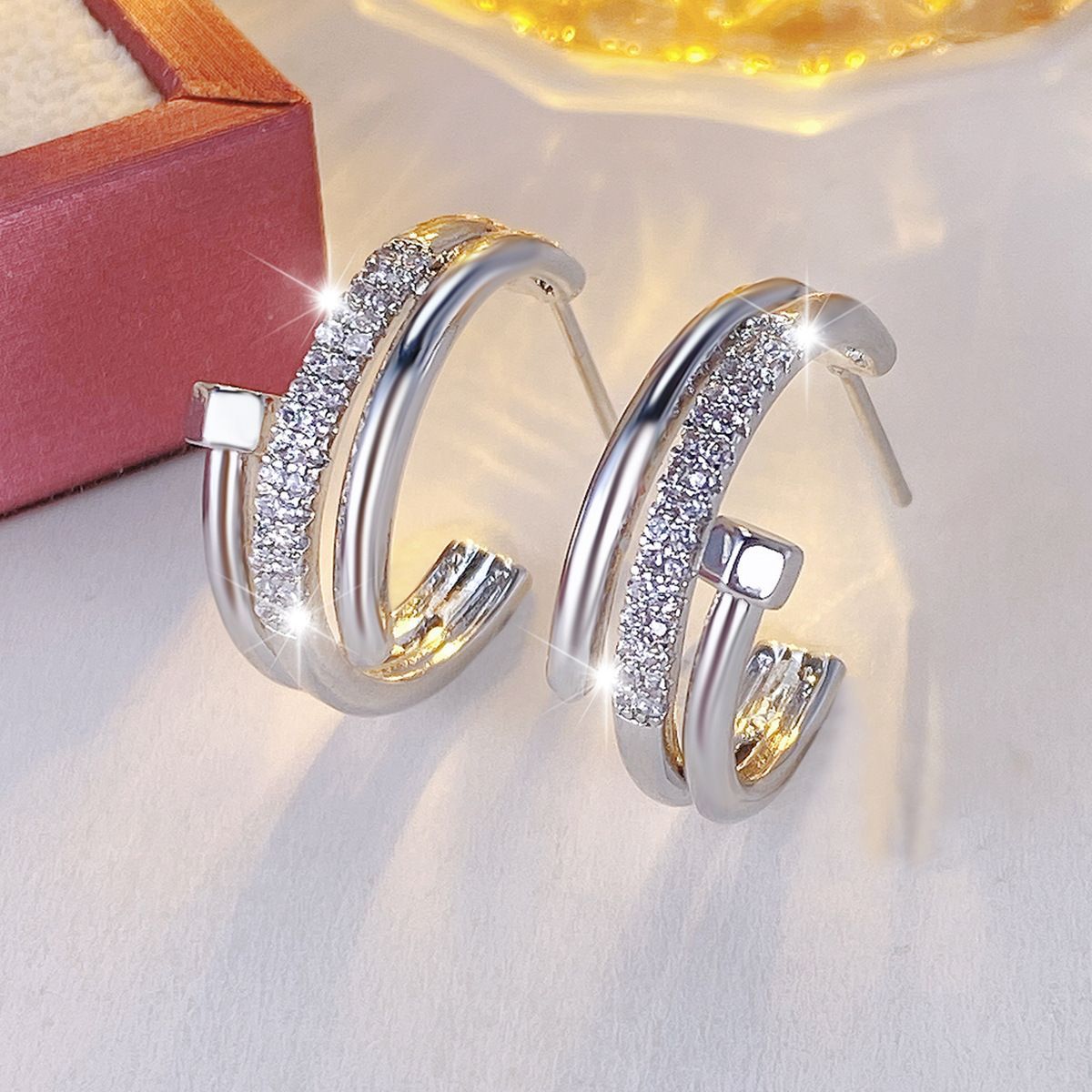 Silver cubic zirconia cuff bracelet by Yoshan