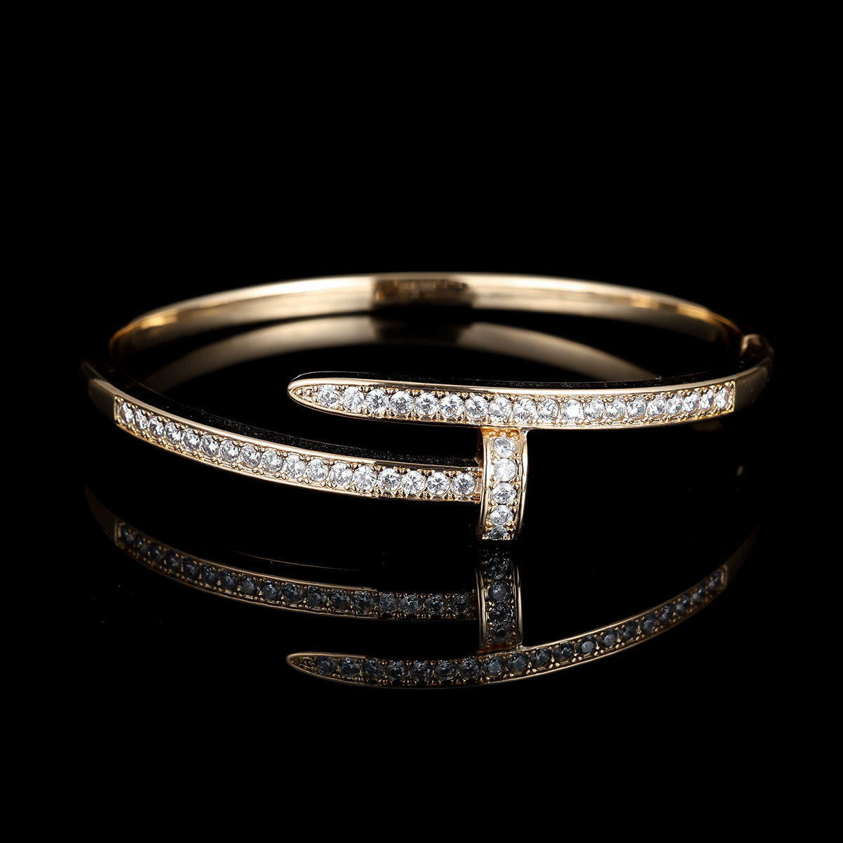 Cubic zirconia cuff bracelet by Yoshan, detail view 19