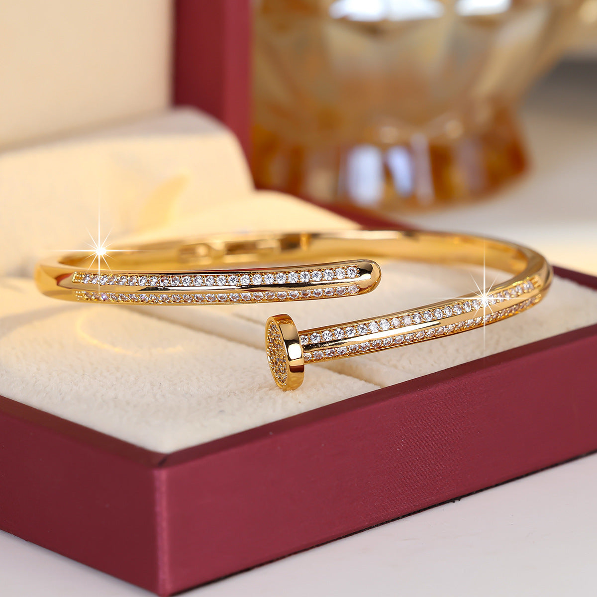 Cubic zirconia cuff bracelet by Yoshan, detail view 21
