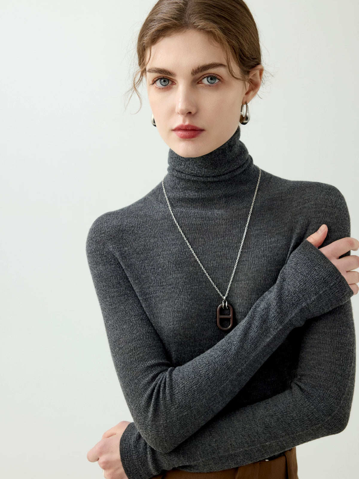 Women's Turtleneck Wool Slim-fit Sweater Knit Pullover Top for Fall Winter Spring Travel Office Slimming Everyday Date Night