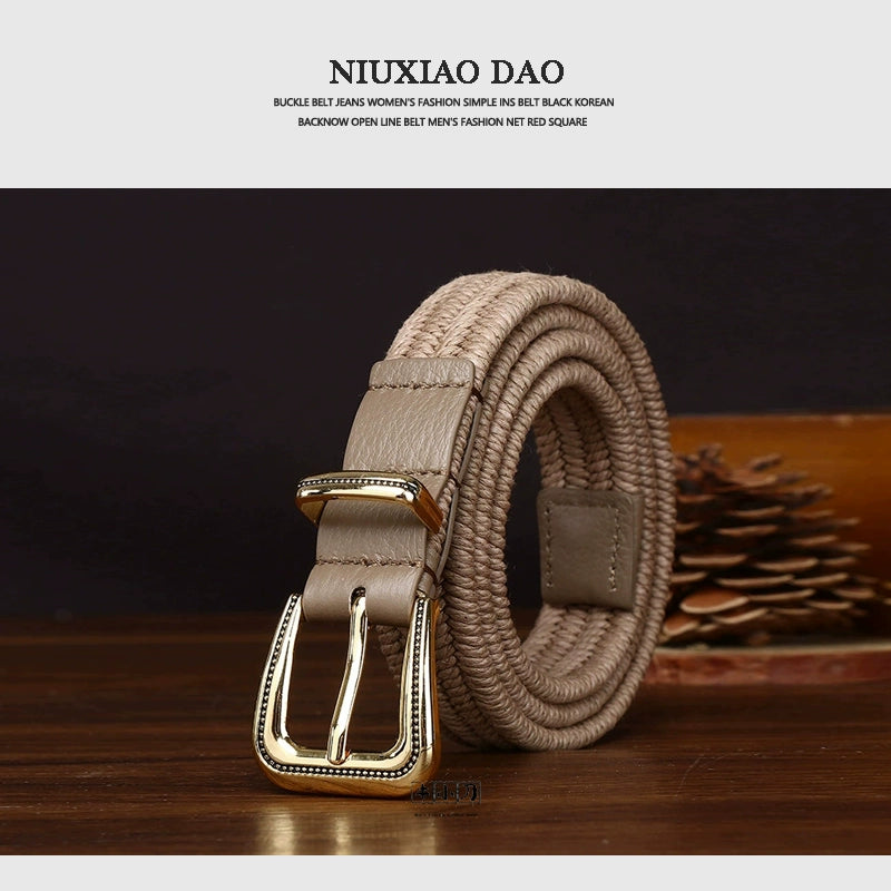 Women's Stretch Woven Handcrafted Korean-style Casual Waist Belt Gift Party Designer Versatile Office Everyday