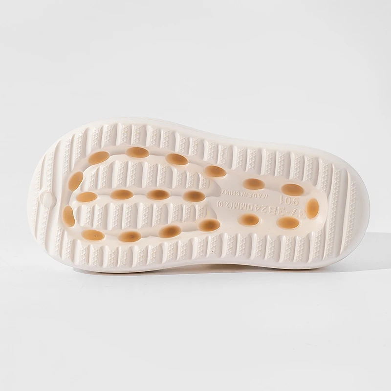 Women's Chunky Sole Lift Beach Slide Slippers Open-toe Heeled Slides