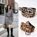 Women's Waist-Defining Hammered Fall Winter Slim-Waist Leopard Waist-Cinching Retro Everyday Jeans Belt Gift Party