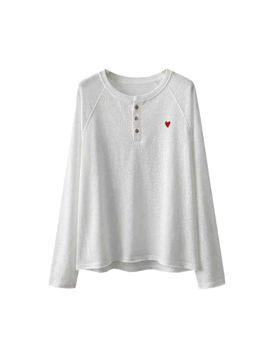 Women's Embroidered Plus Size Oversized Long Sleeve Korean-Style T-Shirt Casual Tee for Date Night Streetwear Everyday Wear Summer Weekend