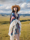 Women's Ethnic Boho Knit Shawl for Office and Travel Evening Gift Everyday Wear Seasonal Look Holiday Gift