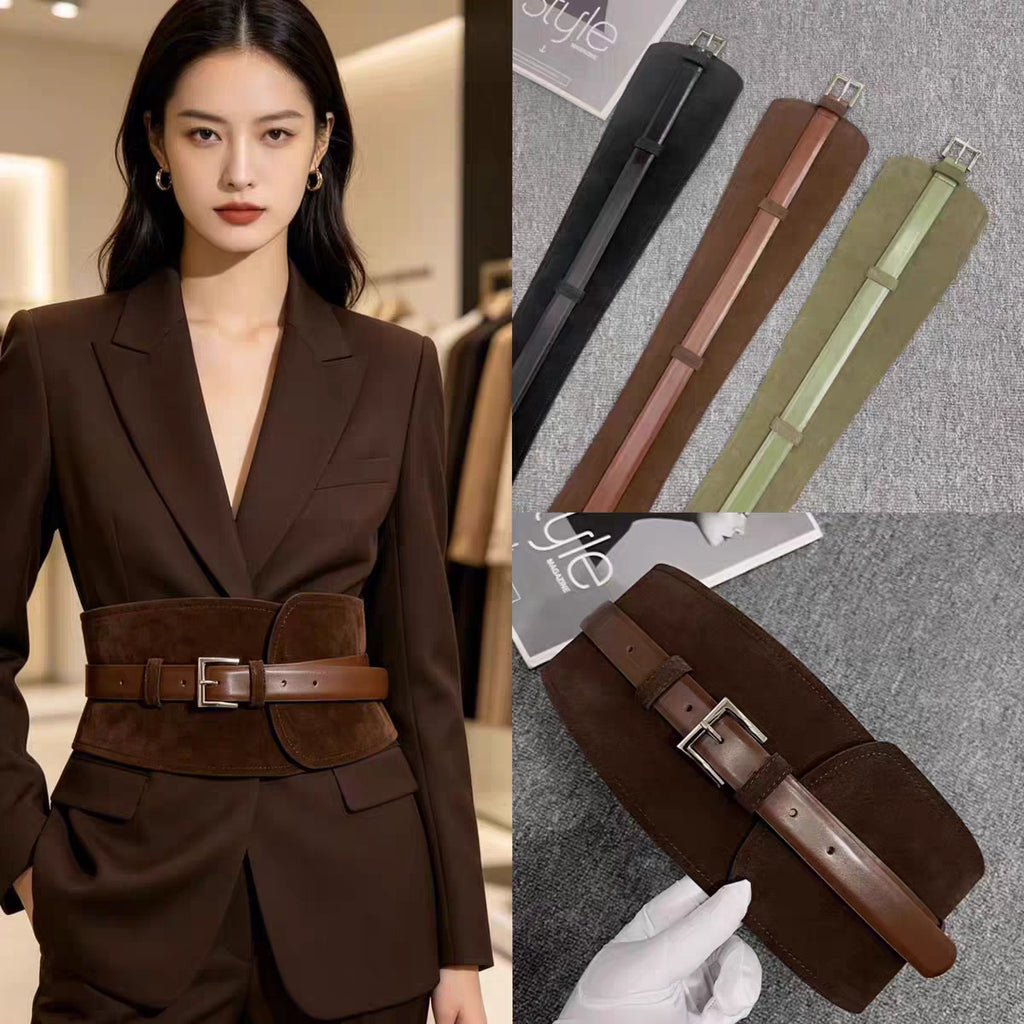 Women's Knit Suede-look Blazer Belt Retro Waist for Date Night Gift Party Designer Office Everyday