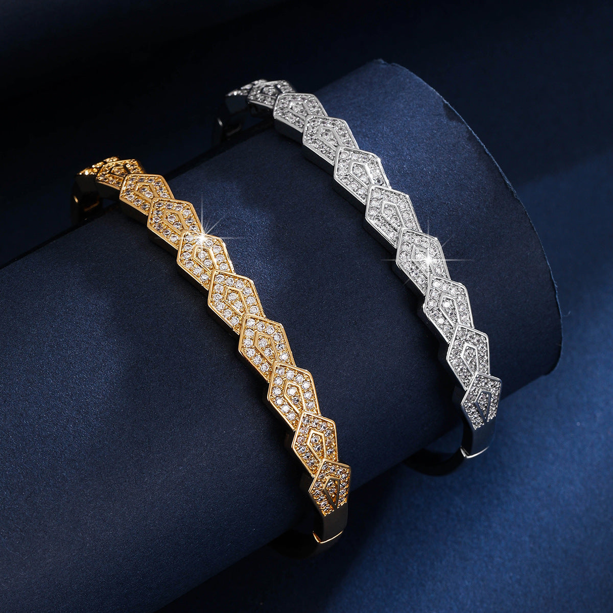 Geometric cuff bracelet by Yoshan, detail view 5