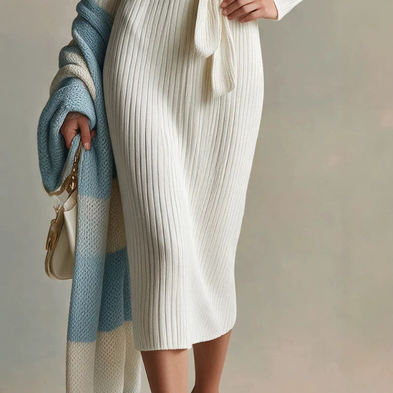 Women's White Long Sleeve Retro Dress Party Evening Outfit Casual