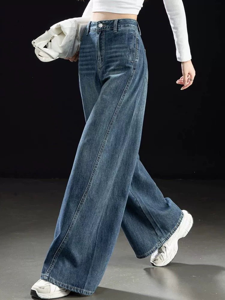 Women's Draped Oversized Retro Straight Pants Wide-Leg for Office Outfits Business Casual Work Travel Comfort Weekend