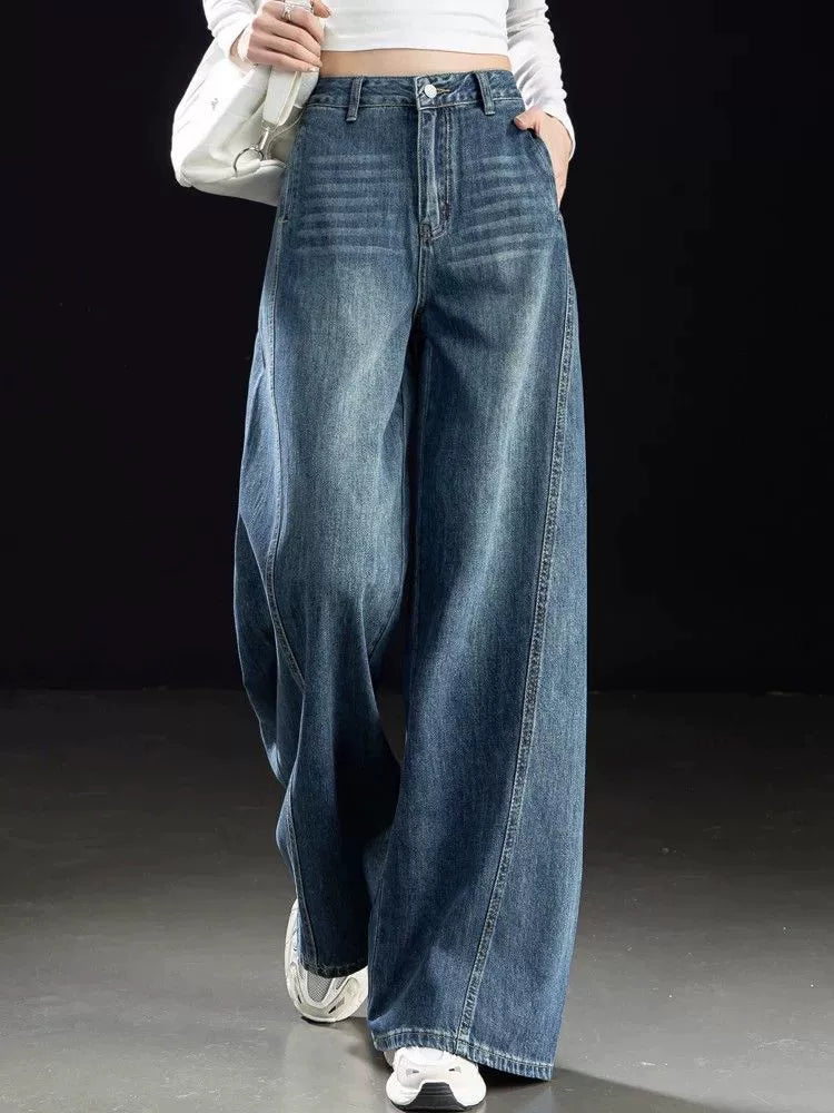 Women's Draped Oversized Retro Straight Pants Wide-Leg for Office Outfits Business Casual Work Travel Comfort Weekend