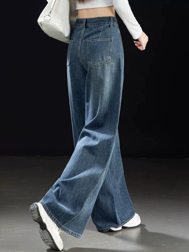 Women's Draped Oversized Retro Straight Pants Wide-Leg for Office Outfits Business Casual Work Travel Comfort Weekend