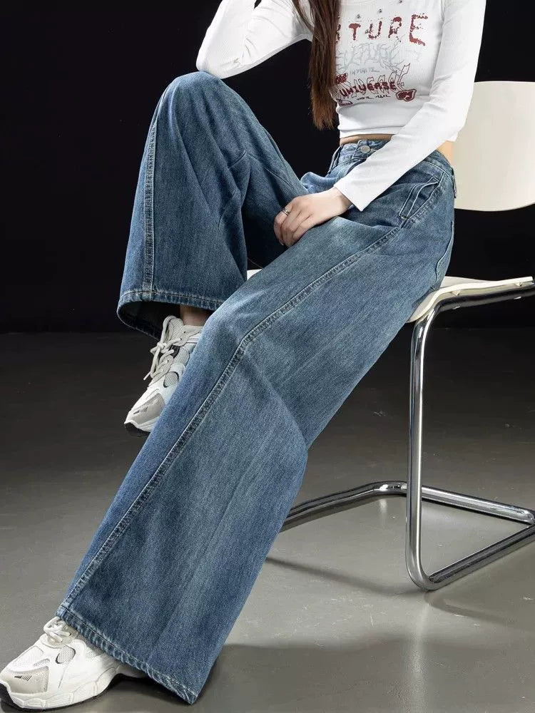Women's Draped Oversized Retro Straight Pants Wide-Leg for Office Outfits Business Casual Work Travel Comfort Weekend
