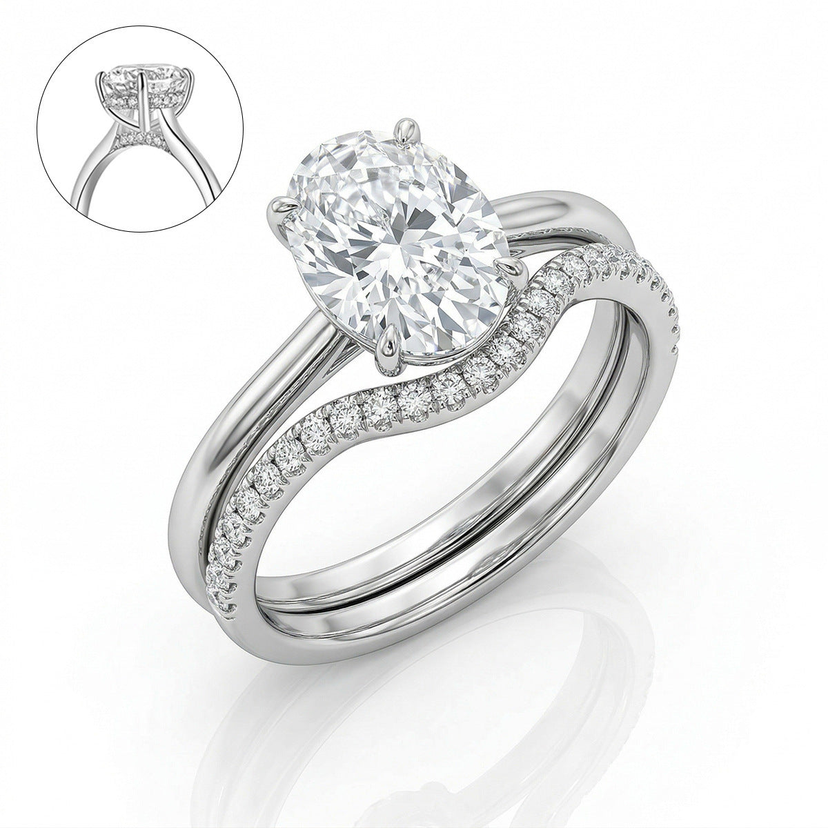 Silver cubic zirconia jewelry set by Yoshan
