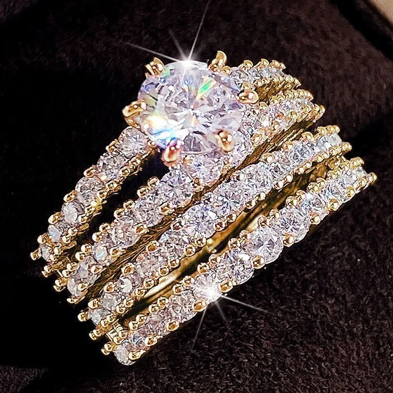Gold cubic zirconia jewelry set by Yoshan